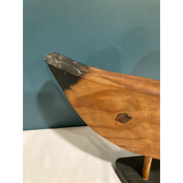 Farmhouse Signed Folk Art Painted Wooden Duck Dated 1983 For Sale - Image 3 of 10