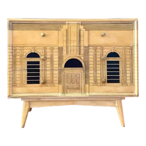 Mid 20th Century Piero Fornasetti Style Architectural Detail Bureau