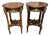 Pair Louis XV Revival Marquetry Salon Tables With Porcelain Plaques, C. 1900 For Sale