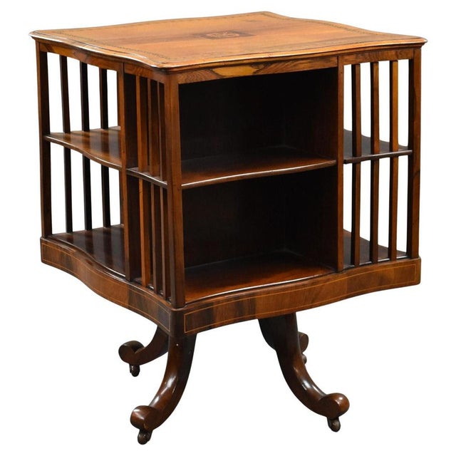 Wood Edwardian Mahogany Revolving Bookstand, 1900s For Sale - Image 7 of 7
