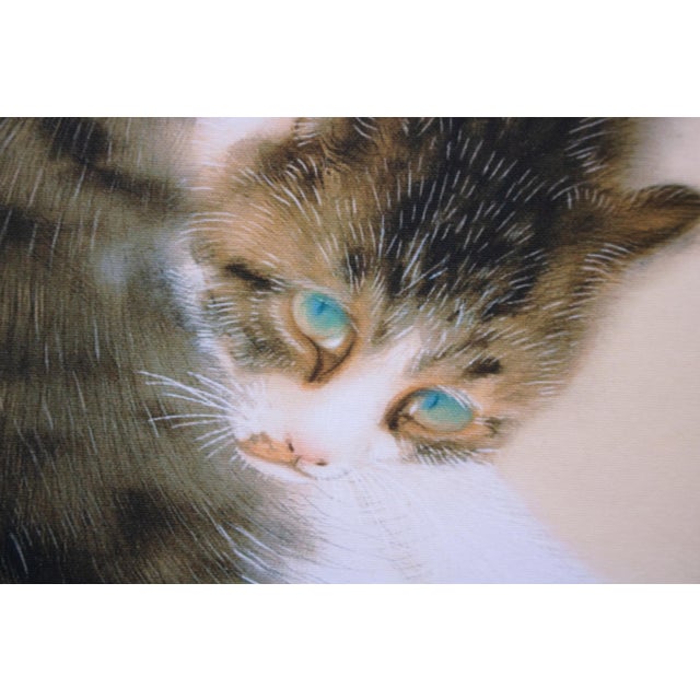 Textile "Cat", Heisei Era Japanese Silk Painting For Sale - Image 7 of 15