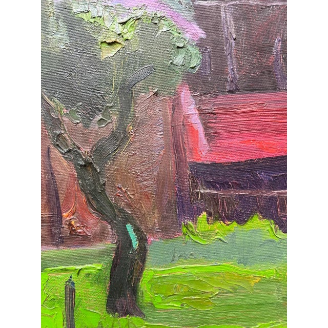 H. Bani, Chalets et Patûrage, 1994, Oil on Canvas For Sale - Image 6 of 10