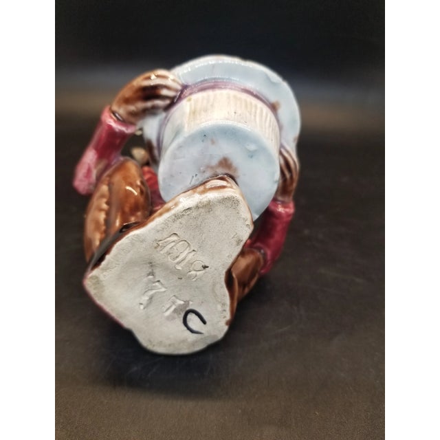 1930s Mid 20th Century Majolica Monkey MatchHolder/ Striker For Sale - Image 5 of 5