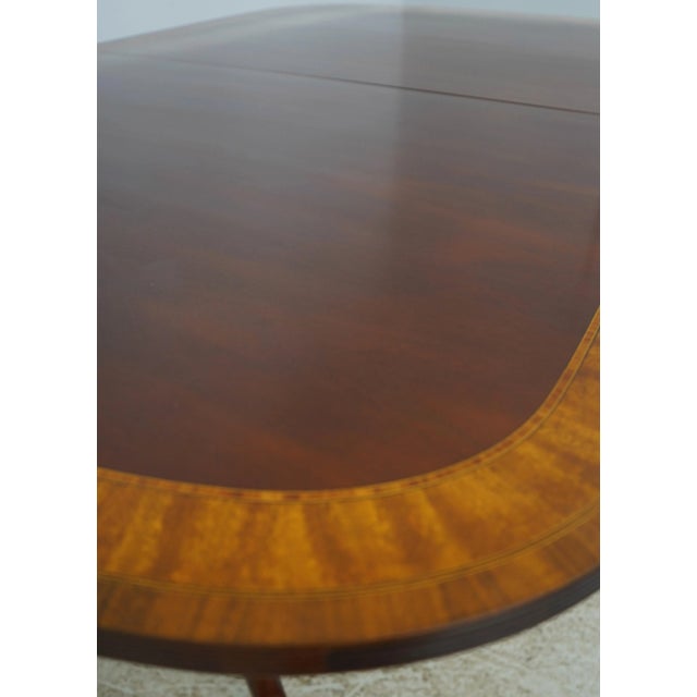 Councill Craftsmen Mahogany Inlaid Double Pedestal Dining Table For Sale - Image 9 of 18