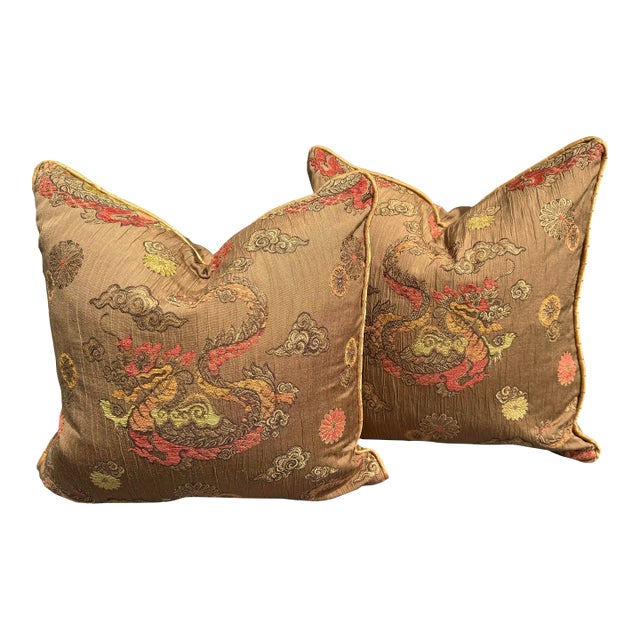 Chinese Dragon Pillows- a Pair For Sale
