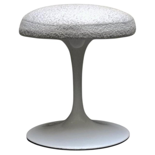 Textile White Tulip Stool by Eero Saarinen for Knoll, Italy, 1960s For Sale - Image 7 of 7