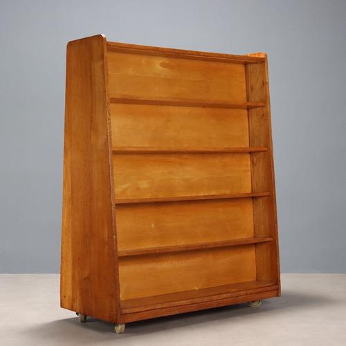 Brown Vintage Italian Bookcase in Maple Veneer, 1960s For Sale - Image 8 of 9