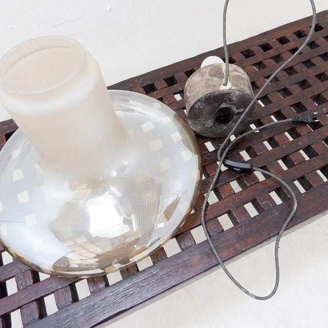 Mushroom Table Lamp with Marble Base and Opal Glass Shade For Sale - Image 13 of 14