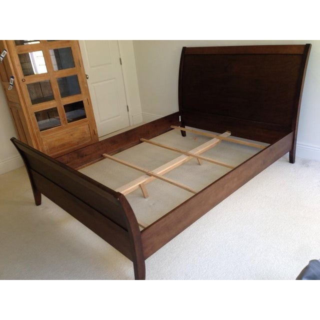 Contemporary Carved Wood Full Size Sleigh Bed Chairish