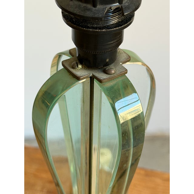 Italian Fontana Arte Attributed Glass Table Lamp For Sale - Image 9 of 12