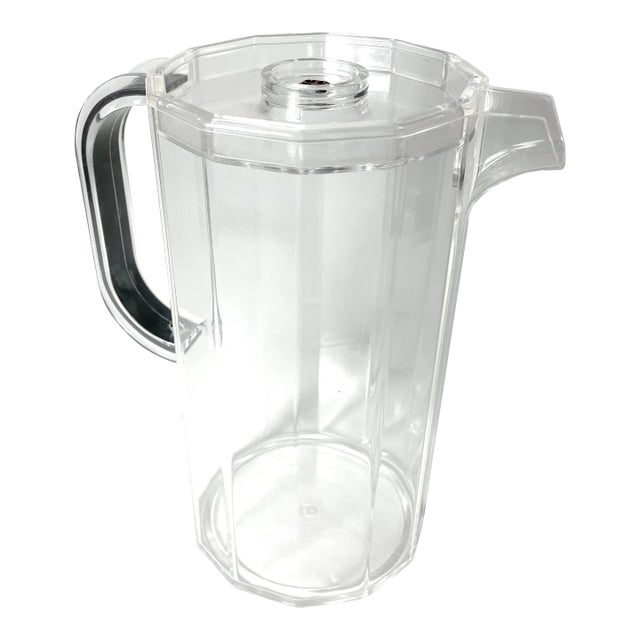 Post Modern Italian Guzzini Lucite Pitcher For Sale