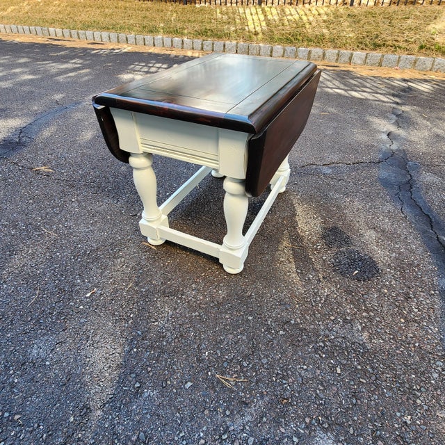 1980s Cottage Drop Leaf Side Table For Sale - Image 10 of 10