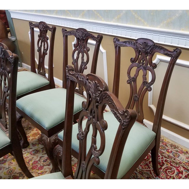 Ethan Allen Mahogany Chippendale Style Chauncey Dining Room Side Chairs Set of 6 Chairish
