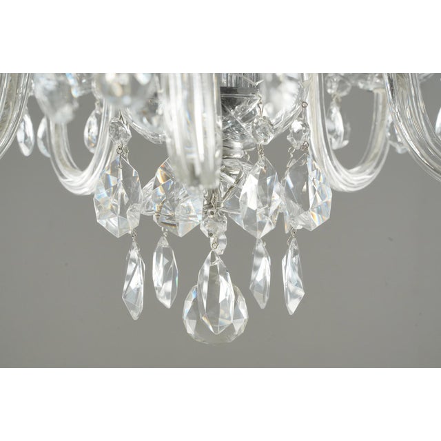 Metal Restored Traditional Clear Crystal Five Arm Chandelier For Sale - Image 7 of 10