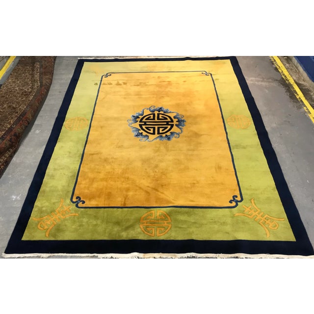 An excellent condition Art Deco Chinese rug. It measures 8’11” x 12’ it has been cleaned by professional cleaners. It’s in...