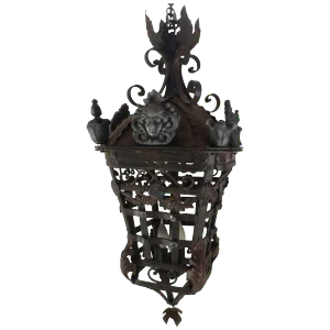 20th Century Spanish Cast Iron Light Fixture