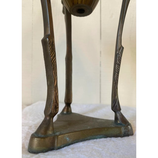 Vintage Empire Style Brass Goat or Ram Heads Incense Burner For Sale - Image 4 of 12