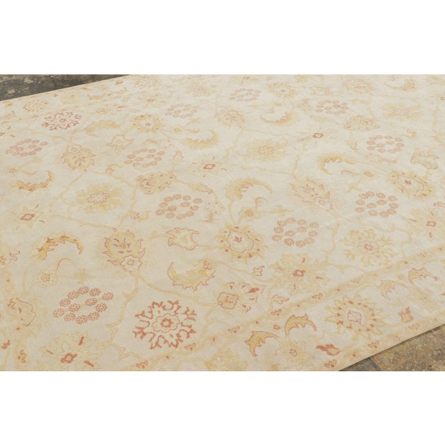 Rug & Kilim’s Contemporary Sultanabad Style Rug in Beige & Pink With Floral Patterns For Sale In New York - Image 6 of 7