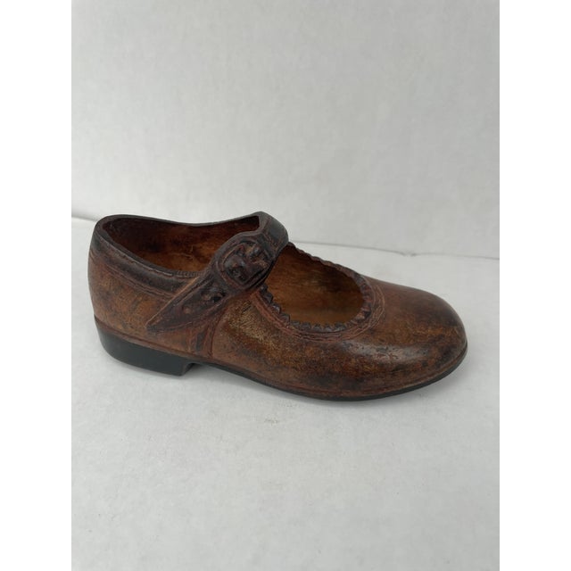 Boho Chic 1960s Bronze Maryjane Shoe Sculpture For Sale - Image 3 of 12