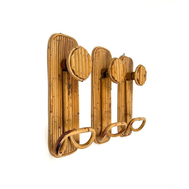 Coat Rack Stands in Bamboo and Rattan, Italy, 1970s, Set of 3 For Sale - Image 9 of 16