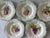 Set of 7 vintage George Jones & Sons Crescent china dessert or salad plates featuring hand painted fruit designs and...