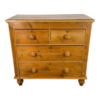 Antique Footed Dresser / Chest of Drawers - Made of English Pine For Sale