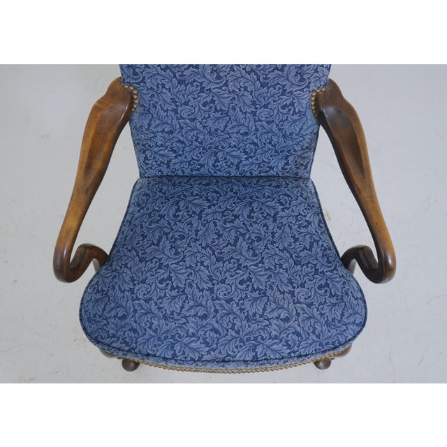 Ethan Allen Mahogany Queen Anne Open Armchair For Sale - Image 11 of 12