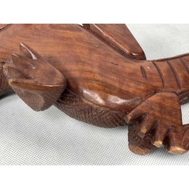 Large Carved Komodo Dragon Walrus Sculpture, 1970s For Sale - Image 9 of 10
