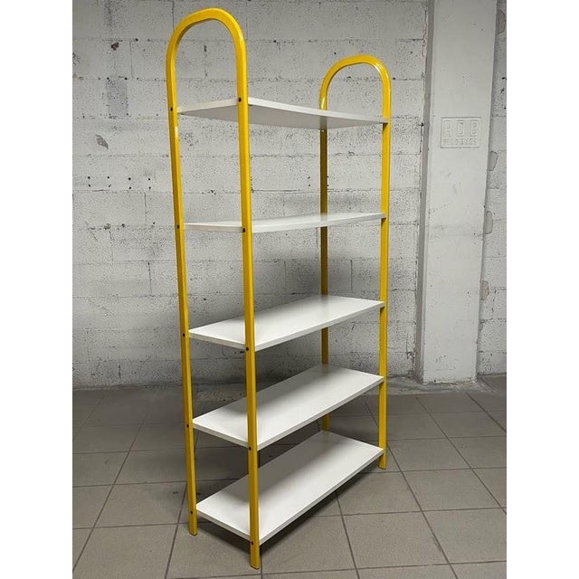 White Small Metal and Laminate Bookcase, 1980s For Sale - Image 8 of 14