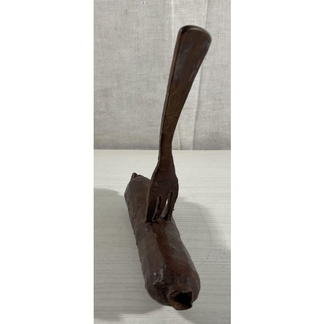 Knockwurst With Fork Bronze Sculpture by Herbert Simon, 1993 For Sale - Image 4 of 7