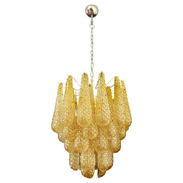 Italian Amber Crystal Chandeliers, Murano, Set of 2 For Sale - Image 4 of 18