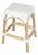 Robias 24.5 in. Seat Height Rectangular Rattan Backless Counter Stool with Footrest, Glossy White/ Natural Rattan Frame For Sale