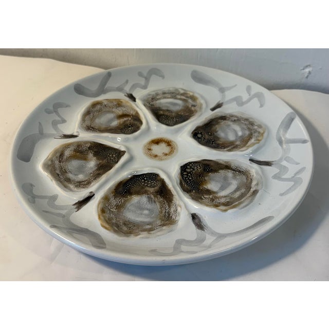 Love this hand painted French Faience oyster plate!