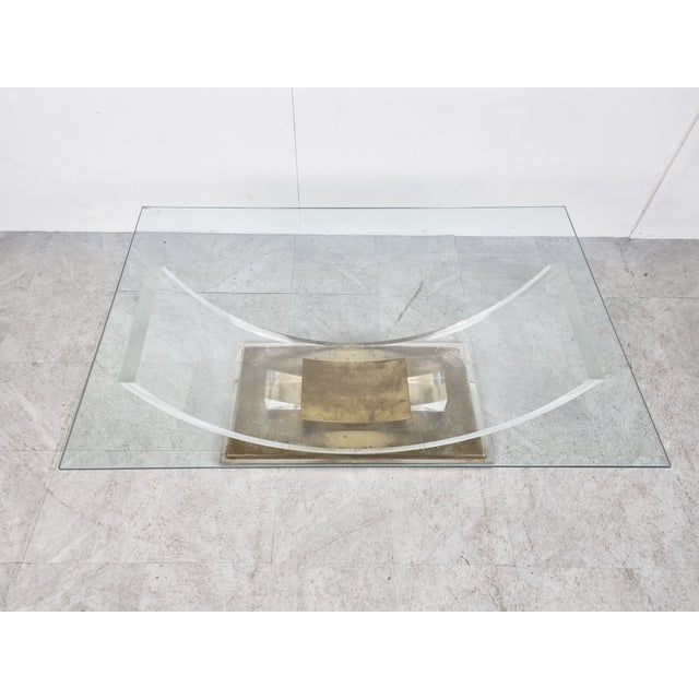 1970s Brass Arch Coffee Table, 1970s For Sale - Image 5 of 11