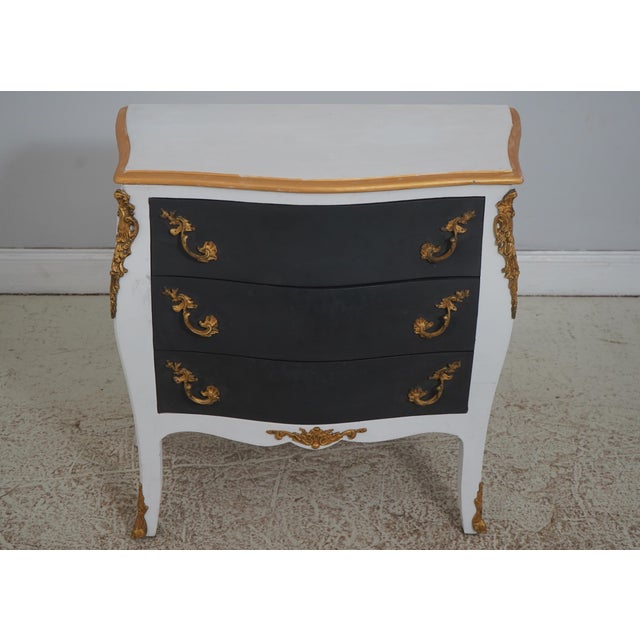 French Pair of French Louis XV Style Painted Commode Chests For Sale - Image 3 of 18