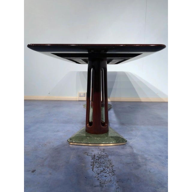Mid-Century Italian Mahogany and Marble Dining Table by Vittorio Dassi, 1950s For Sale - Image 17 of 18