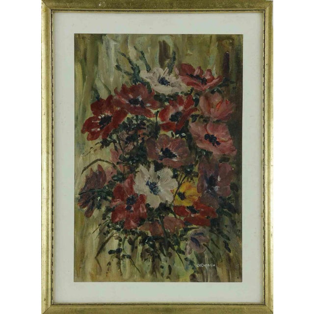 Andrea Capasso, Flowers, 20th-Century, Oil on Board, Framed For Sale
