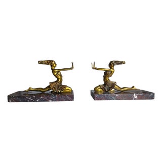 Art Deco Sculptural Bronze Bookends, 1920s, Set of 2 For Sale