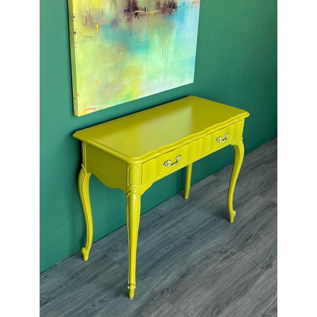 Thomasville Late 20th Century French Provincial Willow Green Writing Desk For Sale - Image 4 of 18