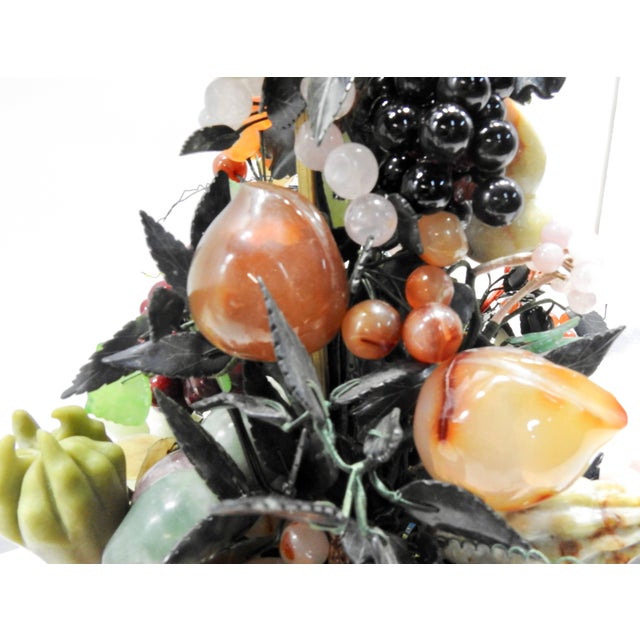 Light Green 20th Century Cloisonne Stone Fruit Hand Painted Basket For Sale - Image 8 of 11