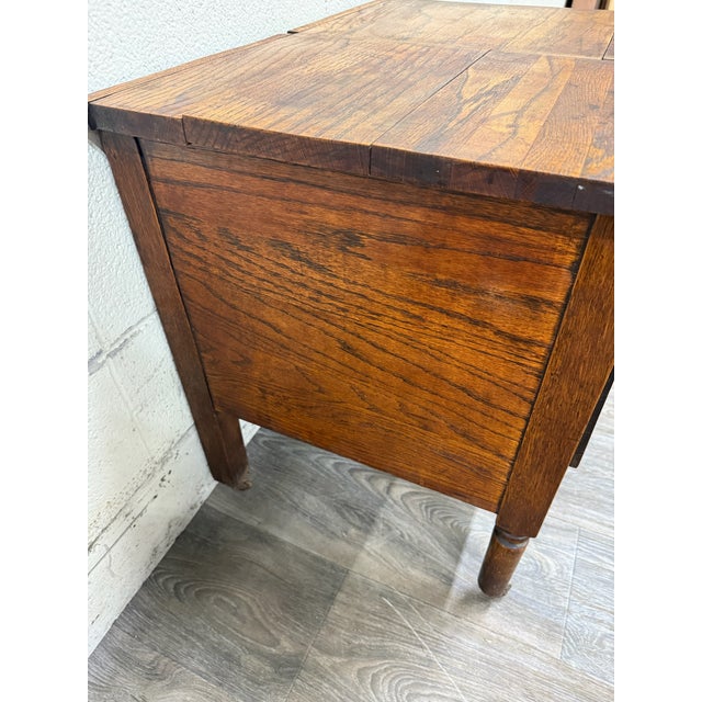 Antique Arts & Crafts Four Drawer Quarter Sawn White Oak Chest For Sale - Image 4 of 12