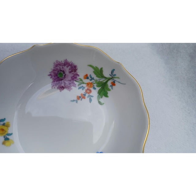 Porcelain Espresso Cup and Saucer with Hand-Painted Aster German Flowers from Meissen, 1950s, Set of 2 For Sale - Image 6 of 10
