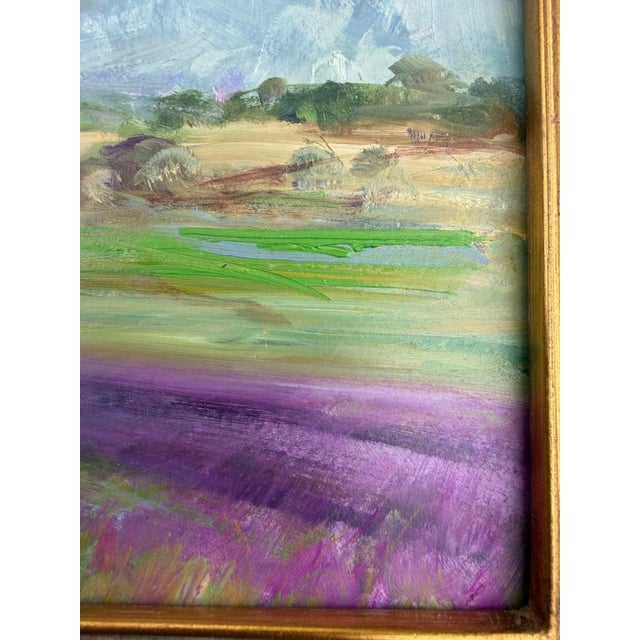 Old Paris Framed French Provincial Lavender Landscape For Sale - Image 4 of 18
