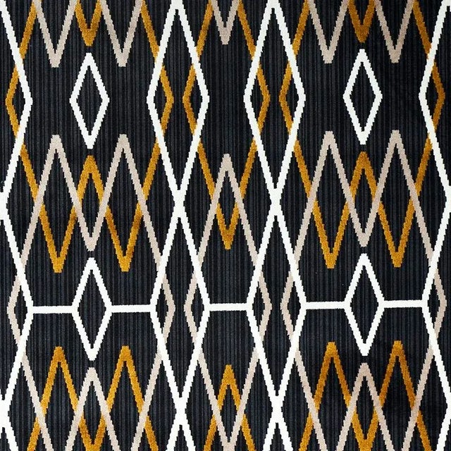 Abstract Sample - Schumacher X Neisha Crosland Kyoto Trellis Fabric in Soot For Sale - Image 3 of 3