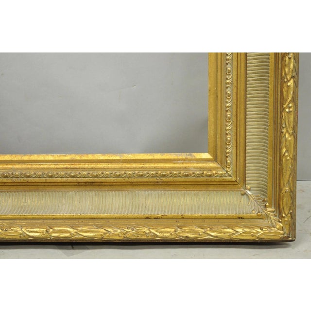 Gold Vintage Large 42x36 French Louis XV Style Gold Gilt Wall Art Picture Frame For Sale - Image 8 of 18
