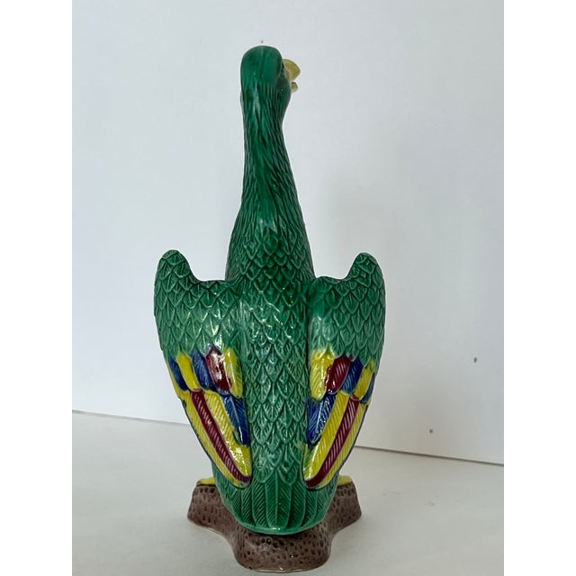 1930s Vintage Republic of China Mandarin Pottery Duck Figurine For Sale - Image 5 of 12
