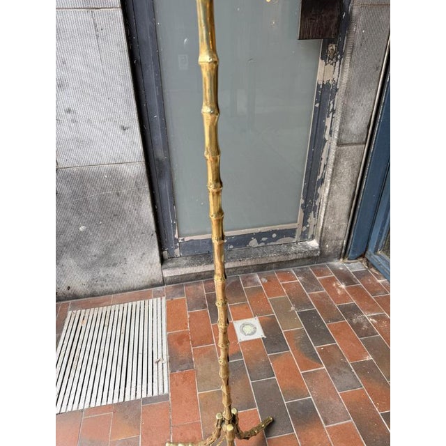 1950s Triple Bronze Faux Bamboo Floor Lamps by Maison Bagues, 1950 For Sale - Image 5 of 17