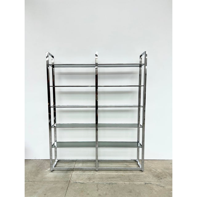 Italian Chrome and Smoked Glass Bookcase, 1970s For Sale - Image 16 of 16