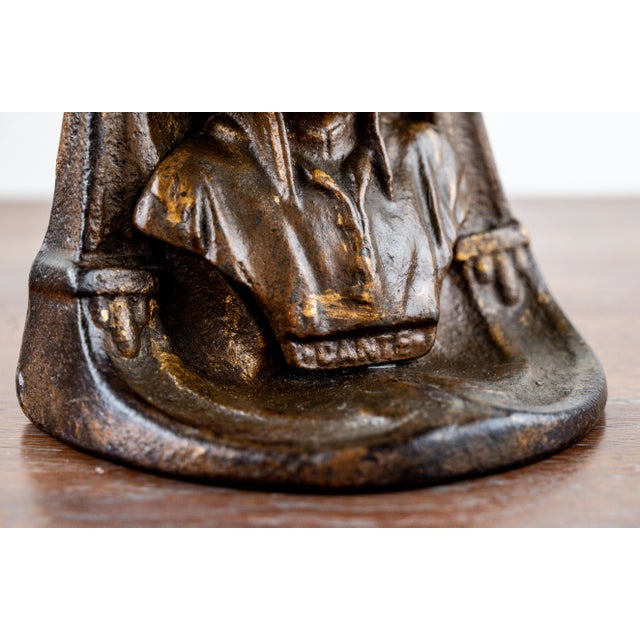 Antique Cast Iron Dante Alighieri Figural Doorstop – Gilt Bronze Finish – Early 20th Century For Sale - Image 6 of 8