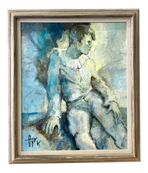 Midcentury Signed Original Oil Painting on Canvas
